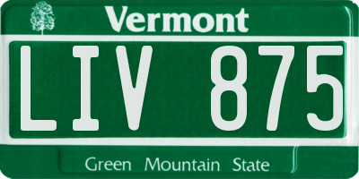 VT license plate LIV875