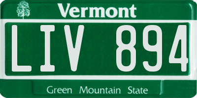 VT license plate LIV894