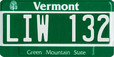 VT license plate LIW132