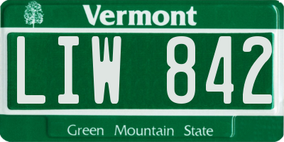 VT license plate LIW842