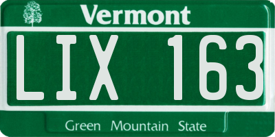 VT license plate LIX163