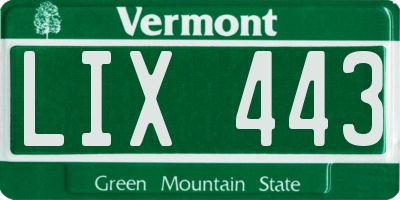 VT license plate LIX443