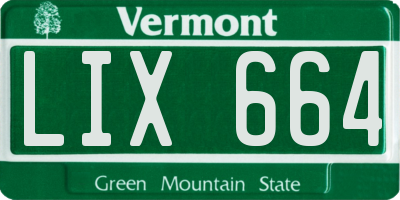 VT license plate LIX664