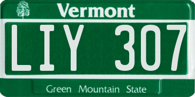 VT license plate LIY307