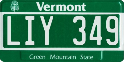 VT license plate LIY349
