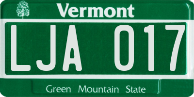 VT license plate LJA017