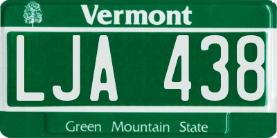 VT license plate LJA438