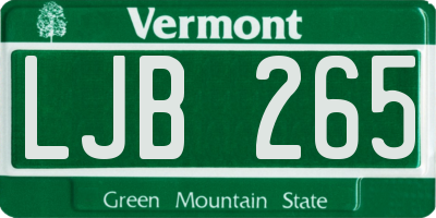 VT license plate LJB265