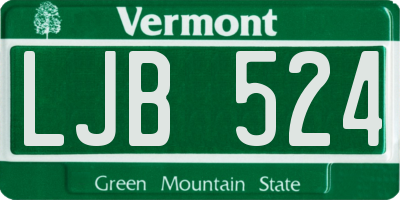 VT license plate LJB524