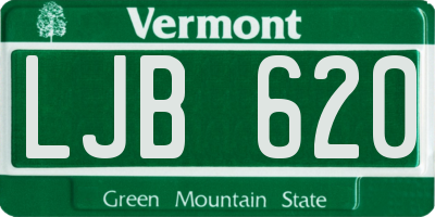 VT license plate LJB620