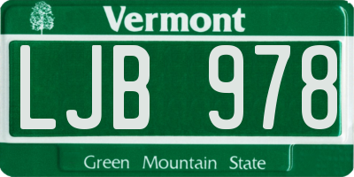 VT license plate LJB978