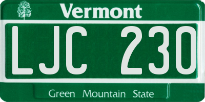 VT license plate LJC230