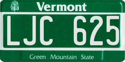 VT license plate LJC625