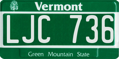VT license plate LJC736