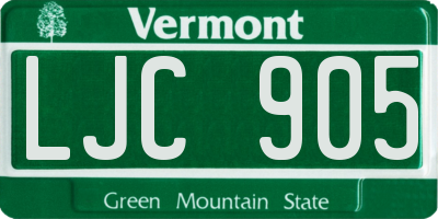 VT license plate LJC905