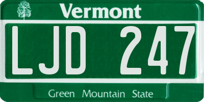 VT license plate LJD247