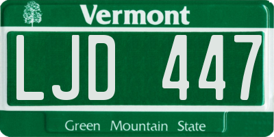 VT license plate LJD447