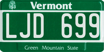 VT license plate LJD699