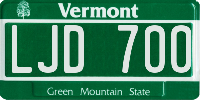 VT license plate LJD700