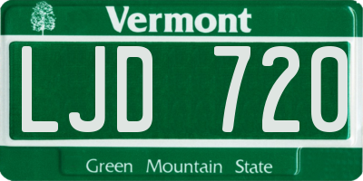 VT license plate LJD720