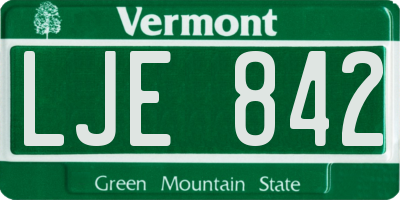 VT license plate LJE842