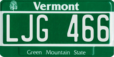 VT license plate LJG466