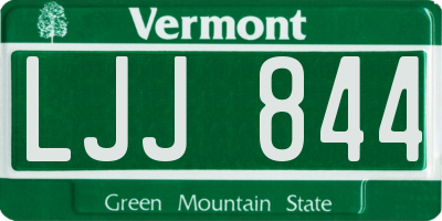 VT license plate LJJ844