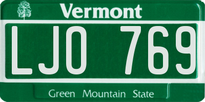 VT license plate LJO769