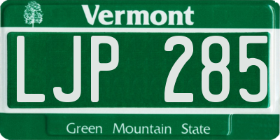 VT license plate LJP285