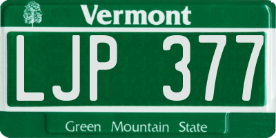 VT license plate LJP377