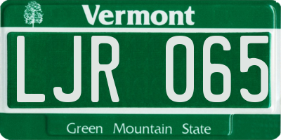 VT license plate LJR065