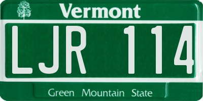 VT license plate LJR114