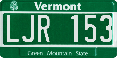 VT license plate LJR153