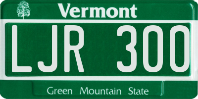 VT license plate LJR300