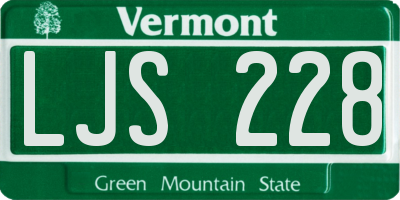 VT license plate LJS228