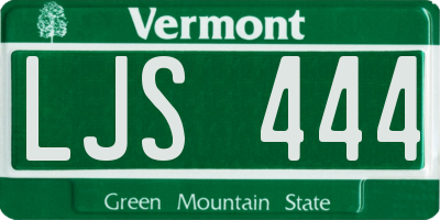 VT license plate LJS444