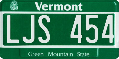 VT license plate LJS454