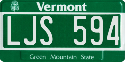 VT license plate LJS594