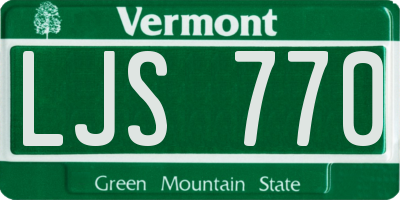 VT license plate LJS770