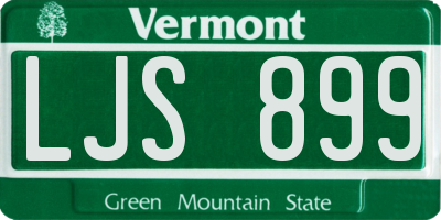 VT license plate LJS899