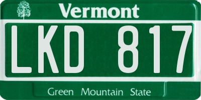 VT license plate LKD817