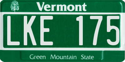 VT license plate LKE175