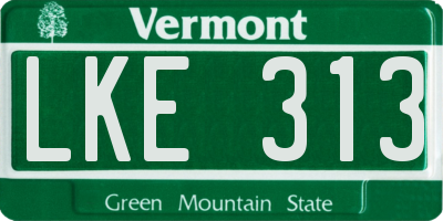 VT license plate LKE313