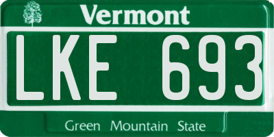 VT license plate LKE693