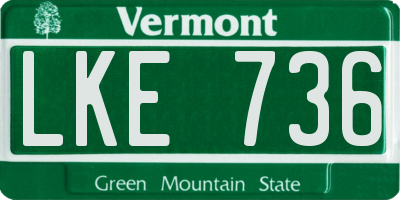 VT license plate LKE736