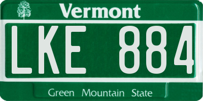 VT license plate LKE884