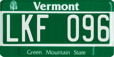 VT license plate LKF096