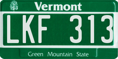 VT license plate LKF313