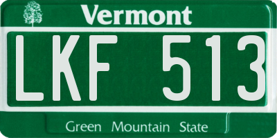VT license plate LKF513