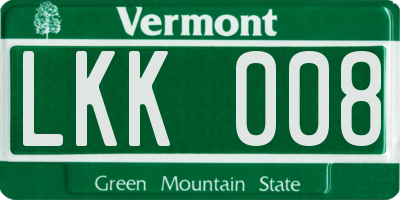 VT license plate LKK008